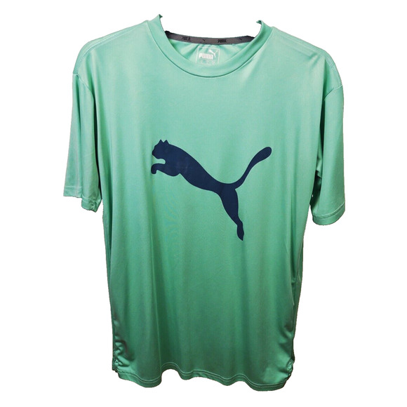 PUMA Dry Cell Shirt Mens Size Med Green Crew Neck Short Sleeve Tee Activewear - Picture 1 of 9